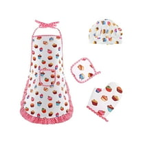 TELOLY Kids Apron Baking Bib Apron For Child Cute Chef Apron With Pockets For Gardening Painting Adjustable Kitchen Apron For Little Helper Girls Daughters Toddlers Gift kids aprons for cooking