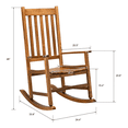 thumbnail image 5 of Tcbosik Rocker Chair with High Back and Armrest, Outdoor Wooden Rocking Chair for Balcony, Porch, Backyard, Original Color, 5 of 10
