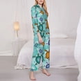 thumbnail image 3 of Rateoe Turtles And Sea Pattern Womens Pajamas Set Long Sleeve Sleepwear Button Down Nightwear Soft Cotton Pj Lounge Sets-Small, 3 of 7