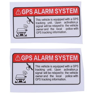 Set of 8) Anti-Theft Car Vehicle Stickers with GPS Tracking Warning - –
