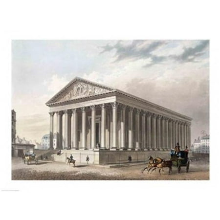 Exterior View of The Madeleine Paris Poster Print by P.H. Benoist - 36 x 24 in. -