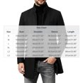 thumbnail image 4 of Men's Pea Coat Slim Fits Winter Trench Overcoat,Stand Collar Button Front Outerwear with Pocket,Dress Jacket For Business Office Casual Warm Wear,Black,XL, 4 of 4