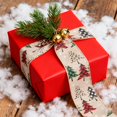 thumbnail image 4 of Apeya Cute Christmas Burlap Ribbon Plaid Snowflake Tree Stocking 2.5 Inch 5 Yards for Wreath Bows Gift Wrapping Holiday DIY Crafts Decoration, 4 of 6