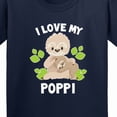 thumbnail image 4 of Inktastic Cute Sloth I Love My Poppi with Green Leaves Youth T-Shirt, 4 of 5