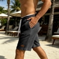 thumbnail image 4 of Big & Tall 7" Mens Shorts Elastic Waist with Pockets Summer Casual Beach Short Pants Fathers Gifts S-5XL, 4 of 7
