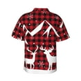 thumbnail image 3 of Fotbe Christmas Buffalo Plaid Hawaiian Shirt For Men Unisex Summer Beach Casual Short Sleeve Cotton Linen Button Down Shirts-Xx-Large, 3 of 9