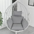 thumbnail image 2 of TOPCHANCES Patio Chair Cushion, Cushions for Hanging Egg Chair, Washable Swing Chair Cushion, Garden Hanging Egg Chair Seat Pad (Does Not Include A Chair), Grey, 2 of 7