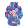 thumbnail image 2 of Chririnla Cartoon Galaxy Axolotl Star Girls Casual Zip Up Hoodie Long Sleeve Lightweight with Pockets Trendy Fall Jacket Teens Size 6-9, 2 of 7