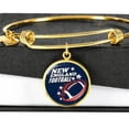 thumbnail image 5 of New England Fan Circle Pendant Stainless Steel or 18k Gold Finish Bracelet Bangle, 5 of 20