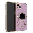 thumbnail image 4 of Decase for iPhone 11 Pro Max Case Ultra Slim Cute Astronaut Hidden Stand Case Gold Plating Frame Shockproof Case with Kickstand Case Purple,For iPhone 11 Pro Max, 4 of 6