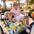 thumbnail image 3 of Golf Cart Seat Covers for 2 Seater,Lemon Microfiber Cart Seat Towel Blanket,Watercolor Blue Yellow Branch Summer Spring Absorbent Breathable Non Slip Bench Seats Protector for Golf Course 51"x31", 3 of 9