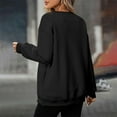 thumbnail image 6 of Women's Solid Color Crewneck Midi-Length Sweatshirt,Soft Breathable Oversized Drop Shoulder Long Sleeve Pullover, Casual Loose Fit Top for Everyday Wear, Street Fashion and Loungewear Comfort Black L, 6 of 7