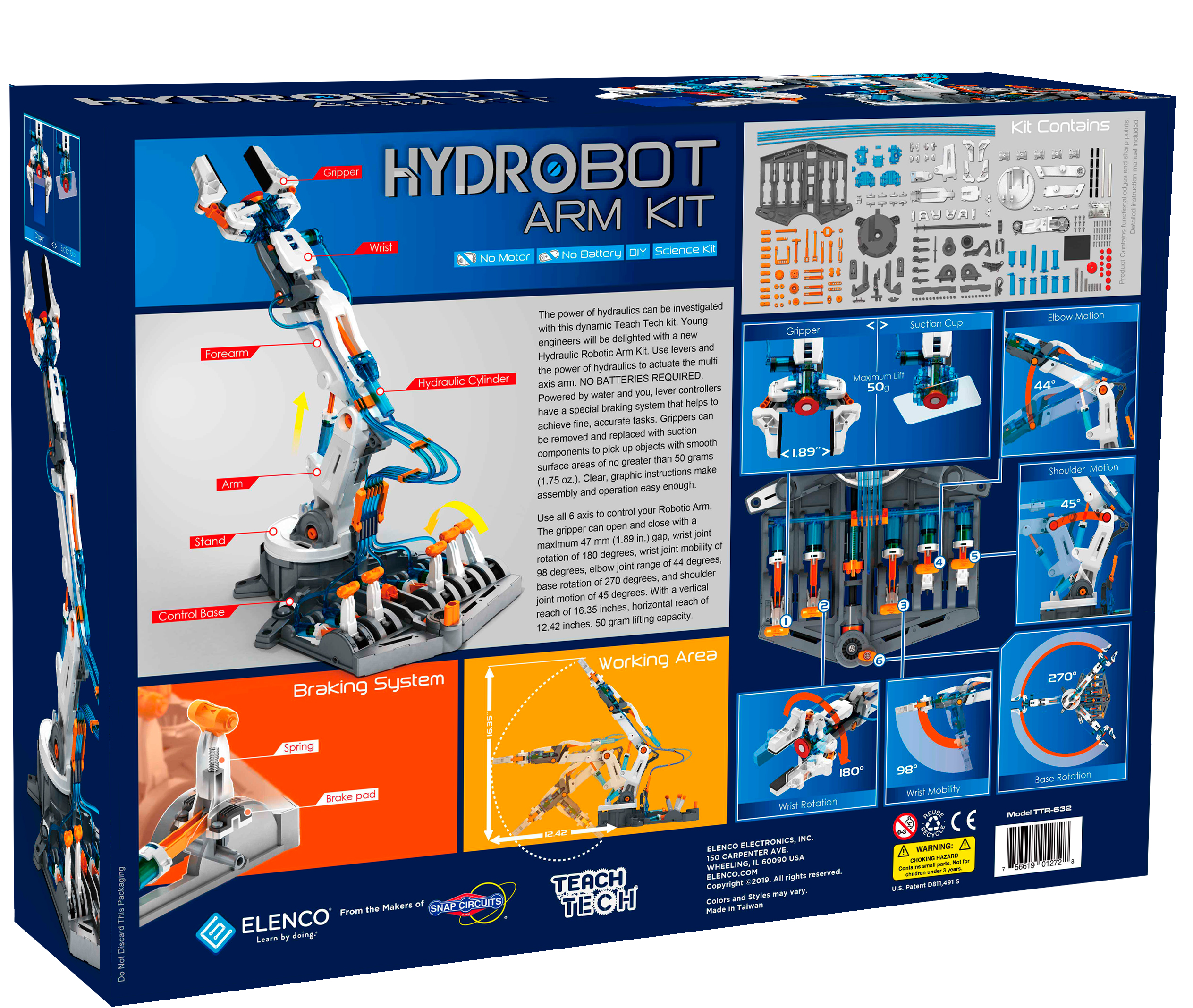 Robotic Arm Engineering Kit, Stem Toys Hydrobot Arm Kit, Robot Kit, Science  Kits for Kids, Stem Projects for Kids Ages 8-12