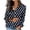 Dark Blue, variant on Lopecy-Sta Womens Tops Collared Long Sleeve Polka Dot Print Shirts Casual Office Blouses