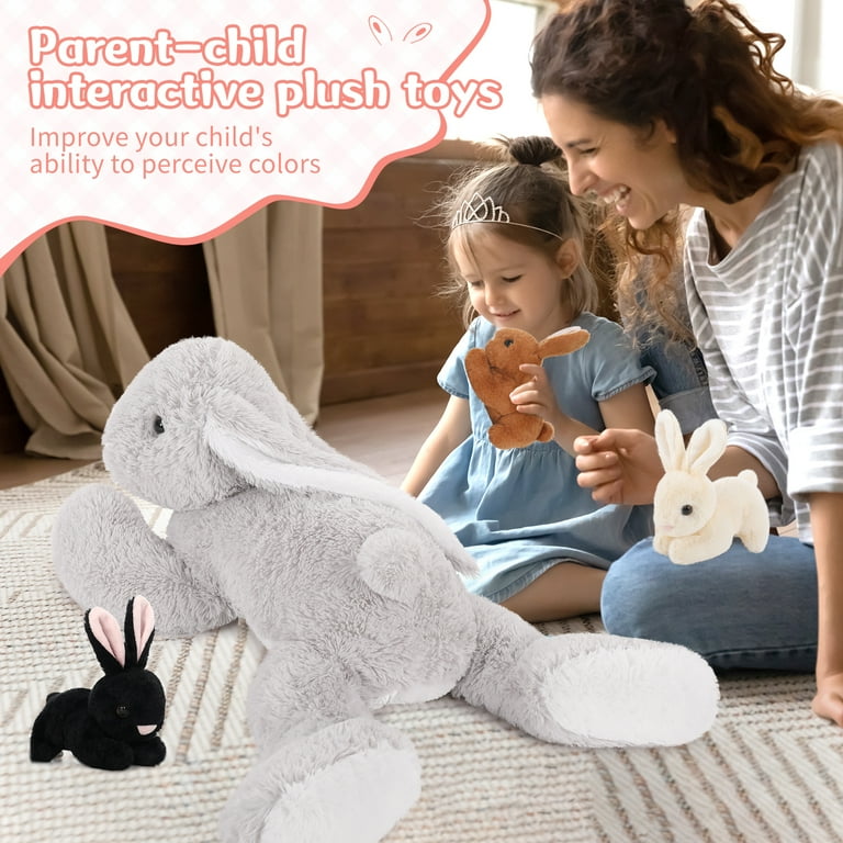 MorisMos 24'' Bunny Stuffed Animal with 3 Babies Stuffed