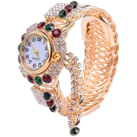 Lady Bracelet Watch Rhinestone Easy Reader Watch Chic Quartz Wrist Watch for Girls Women