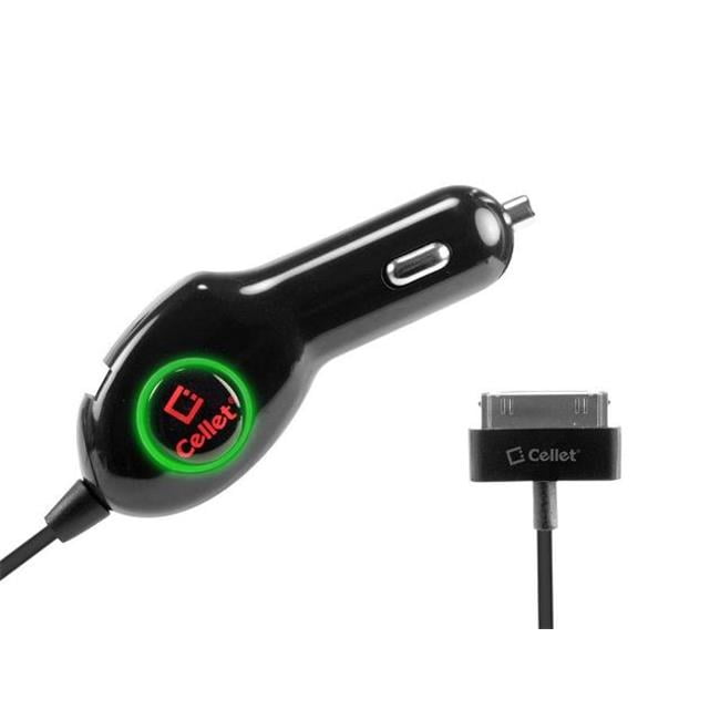 Cellet Extra USB Charging Port Plug in Car Charger with Green LED for