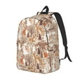 thumbnail image 4 of Hirioo Woodland Animals in Neutral Tones Canvas Backpack, Durable Travel Backpack with Multiple Compartments,Large Capacity, Backpack for School, Hiking, Work, 4 of 7