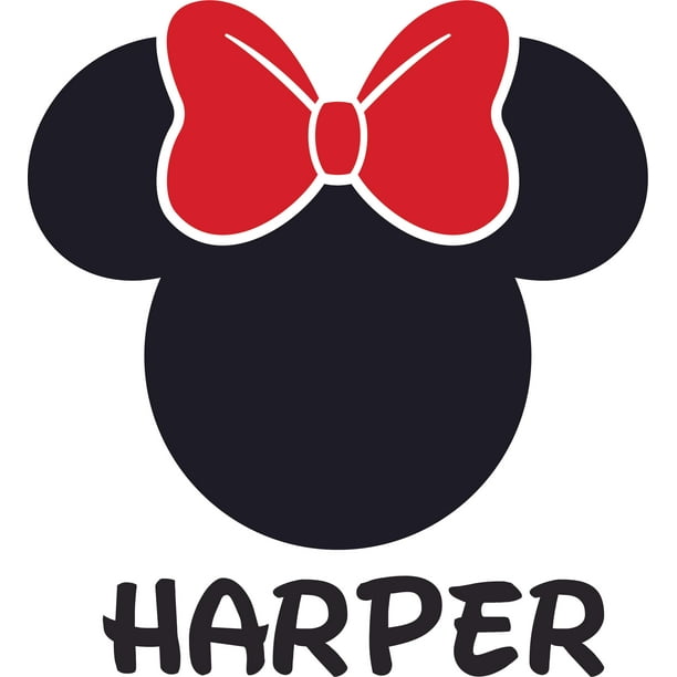 Minnie Bow Ribbon Head Disney Customized Wall Decal Custom Vinyl Wall