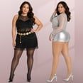thumbnail image 5 of Manzi Women's Plus Size Oil Shiny Pantyhose 15D Shimmer Silky Tights High Waist Stockings 2 Pairs, 5 of 7