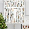 thumbnail image 5 of Christmas Kitchen Curtain, Pink Brown Christmas Tree Velvet Curtain for Kitchen Window, Winter Window Treatment Rod Pocket Thermal Insulated Room Darkening Curtains, 26x30 Inch 2 Panels, 5 of 6