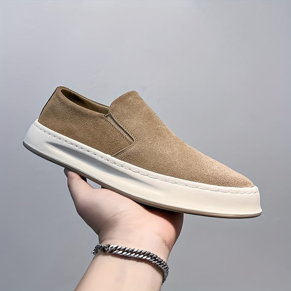 Men's Outdoor Street Fashion Slip-On Loafers with Thick Sole, Non-Slip, Comfortable, Casual Sneakers