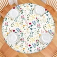thumbnail image 2 of Pioneer Flower Floral Print Pattern Round Fitted Tablecloth with Elastic Edge,Dining Table Cover Waterproof,Outdoor Round Tablecloth for Camping,Dining,Indoor and Outdoor, 2 of 7