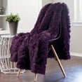 thumbnail image 4 of Chanasya Super Soft Shaggy Longfur Throw Blanket | Snuggly Fuzzy Faux Fur Lightweight Warm Elegant Cozy Plush Sherpa Microfiber Blanket | For Couch Bed Chair Photo Props - 60 "x 70"- Aubergine Purple, 4 of 8