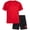 Red/Black, variant on Black Bear Boys Short Sets Tagless Short Sleeve Athletic T-Shirt and Performance Shorts 2 Piece