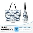 thumbnail image 2 of Yiaed Blue Fish Print Large Capacity Beach Travel Bag - Waterproof Zipper Vacation Tote for Sandproof Storage, and Camping, 2 of 5
