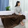 thumbnail image 5 of PiccoCasa Plush Flannel Fleece Blanket Decoration Blankets for Bed or Sofa Brown 70"x78", 5 of 6