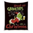 thumbnail image 2 of Manta de franela suave y cálida de Grinch para Año Nuevo: manta navideña de franela, mullida para sofá, cama, exteriores, camping, decoración cómoda para el coche de Grinch, 2 of 7