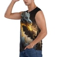 thumbnail image 3 of Pofeuu Golden White Fire Dragon Print Men's Muscle T-Shirt, Sleeveless, Muscle Tank, Classic Muscle Tee Top For Men Casual Sleeveless Muscle T-Shirt Trendy Clothes-Medium, 3 of 7