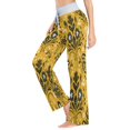 thumbnail image 4 of Women's Long Sleep Pants Home Pants Sleep Pants Wide-Leg Pants Design Elastic Fabric Casual Pants M Beautiful Yellow, 4 of 7