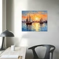 thumbnail image 3 of AWERP Ocean Wall Art for Living Room, Abstract Sea and Sailboat Canvas Print Painting for Bedroom, Gold and Blue Pictures Artwork Decor, 3 of 4