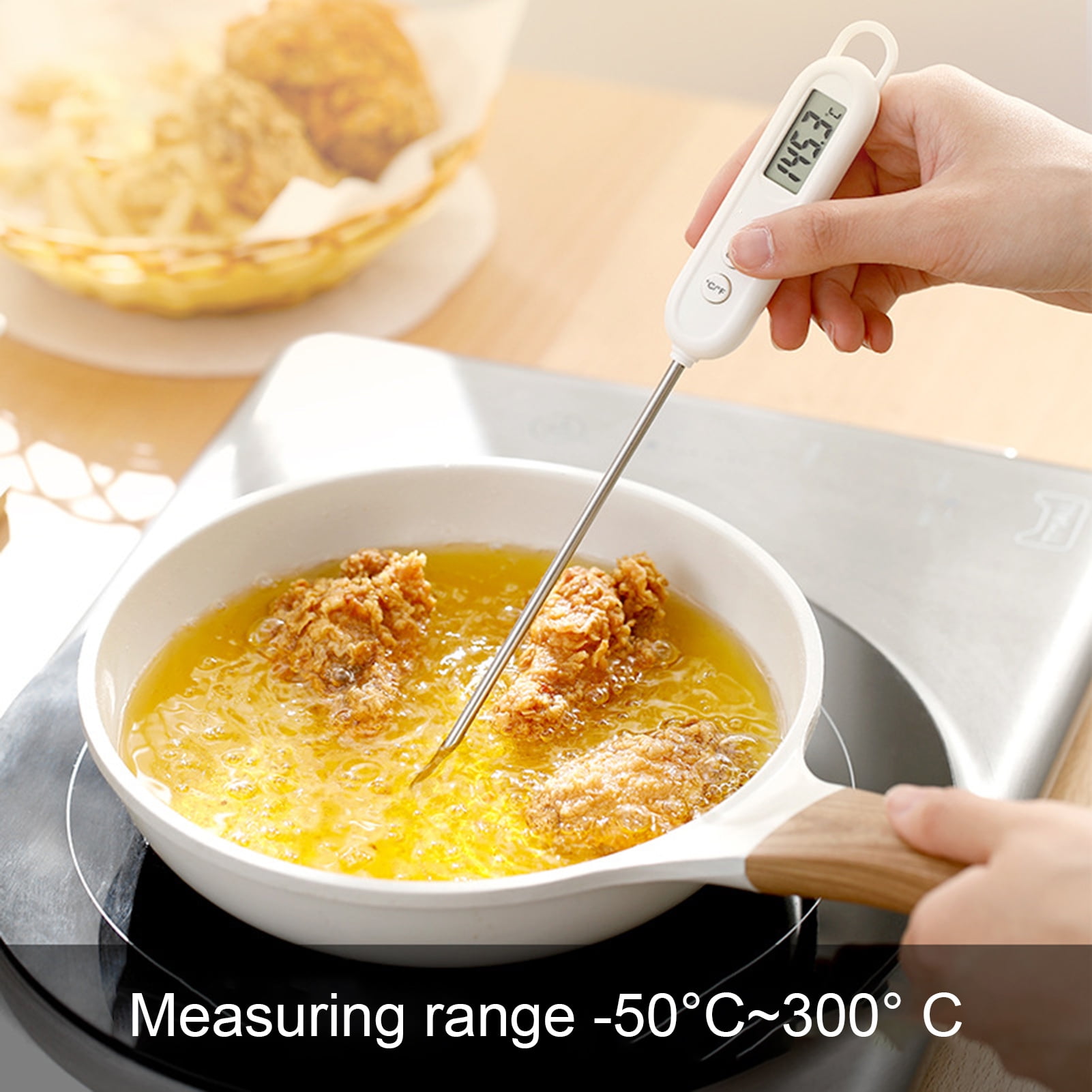 FNCF Auto LCD digitales Clip Thermometer Uhr