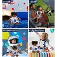 thumbnail image 4 of DolliBu Black Bear Astronaut Plush Toy - Super Soft Wild Life Astronaut Stuffed Animal Plush with Space Helmet and NASA Astronaut Suit, Cute Spaceman Doll Decor for Girls and Boys - 6 Inch, 4 of 8