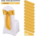 thumbnail image 2 of SQDWYGUO 60 PCS Satin Chair Sashes Bows Universal Chair Ribbon Ties Back Sash for Wedding Party Reception Events Banquets Hotel Event Chair Cover Decoration (Size 7x108 inch),Gold, 2 of 6
