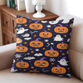 thumbnail image 3 of Halloween Pumpkin Throw Pillow Cases Evil Pumpkin Pillow Cover Throw Cushion Cover Cushion Cases for Home Office Halloween Decoration,20x20 Inch (2Pcs), 3 of 6