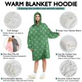 thumbnail image 5 of Wearable Oversized Blanket,Green Christmas Snowflake Pattern Wearable Blanket Hoodie for Adults,Cozy Hooded Blankets with Super Pockets,Super Warm Fuzzy Pullover for Women & Men, 5 of 6