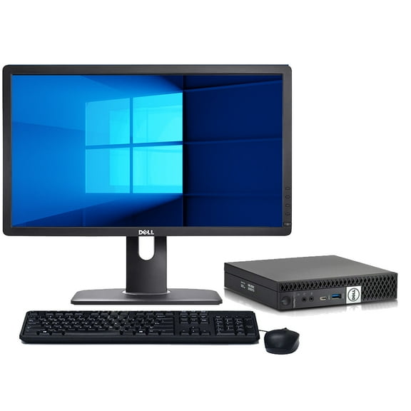 Restored Windows 11 Desktop Computer Dell 5060 Mini | Intel Hexa Core i7-8700T CPU | 32GB RAM | 128GB SSD | 24" LCD | Home or Office PC (Refurbished)