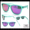 thumbnail image 2 of Polarized Mens Kush Color Mirror Pop Sport Horn Rim Sunglasses [Green - Purple Mirror], 2 of 7