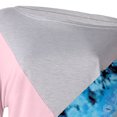 thumbnail image 5 of Pompotops T-Shirt à Épaules Dénudées Patchwork Imprimé pour Femmes Manches Courtes Décontracté, 5 of 5