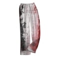 thumbnail image 4 of Halloween Womens Flannel Pajama Pants Loose Fit Wide Leg Trouser Pants Casual Elastic Waist Drawstring Palazzo Pants, 4 of 6