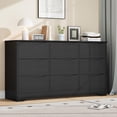 thumbnail image 6 of Wooden Dresser with 9 Drawers, Tall Modern Closet with Deep Storage, Large Chest of Drawers with Wide Top, Long Storage Dresser for Bedroom, Living Room, Hallway, Kids Room, Black, 6 of 8