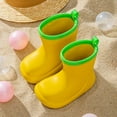 thumbnail image 2 of LIIPEE Girls Boys Rain Boots Color Block Lightweight Closed Toe Non- Soft Sole Waterproof Ankle Rain Shoes Child Elegant Indoor Outdoor Wear Boot,Yellow,3-4 Years, 2 of 2