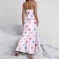 thumbnail image 5 of SCSAlgin Valentine's Day Women's Summer Casual Sleeveless V Neck Strappy Split Loose Night Dress Long Cami Maxi Dresses, 5 of 7