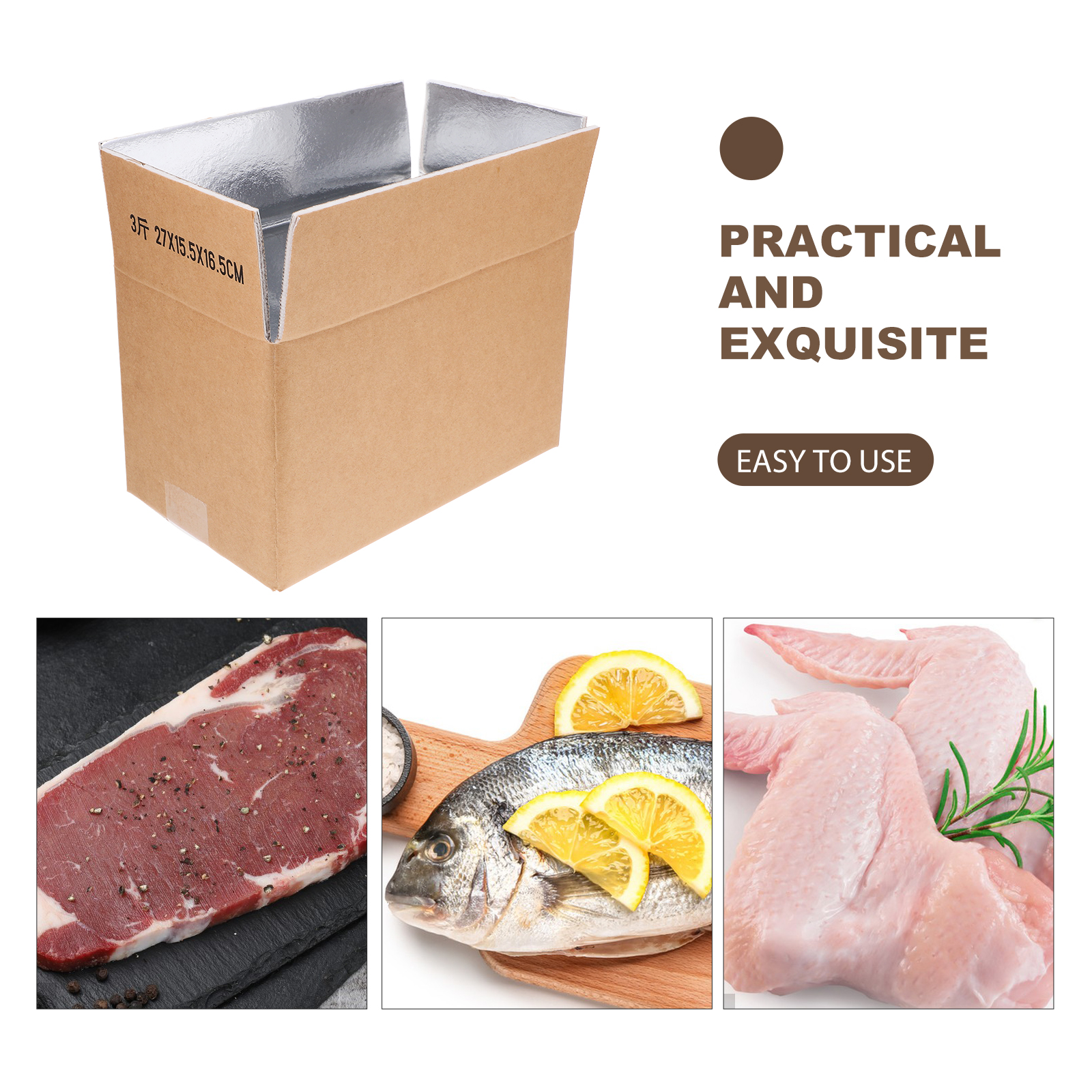 2pcs Insulated Shipping Box for Cold Storage, Reusable Cooler Box Aluminum Foil Insulation Cold Shipping Boxes for Fresh Seafood Packaging Supplies