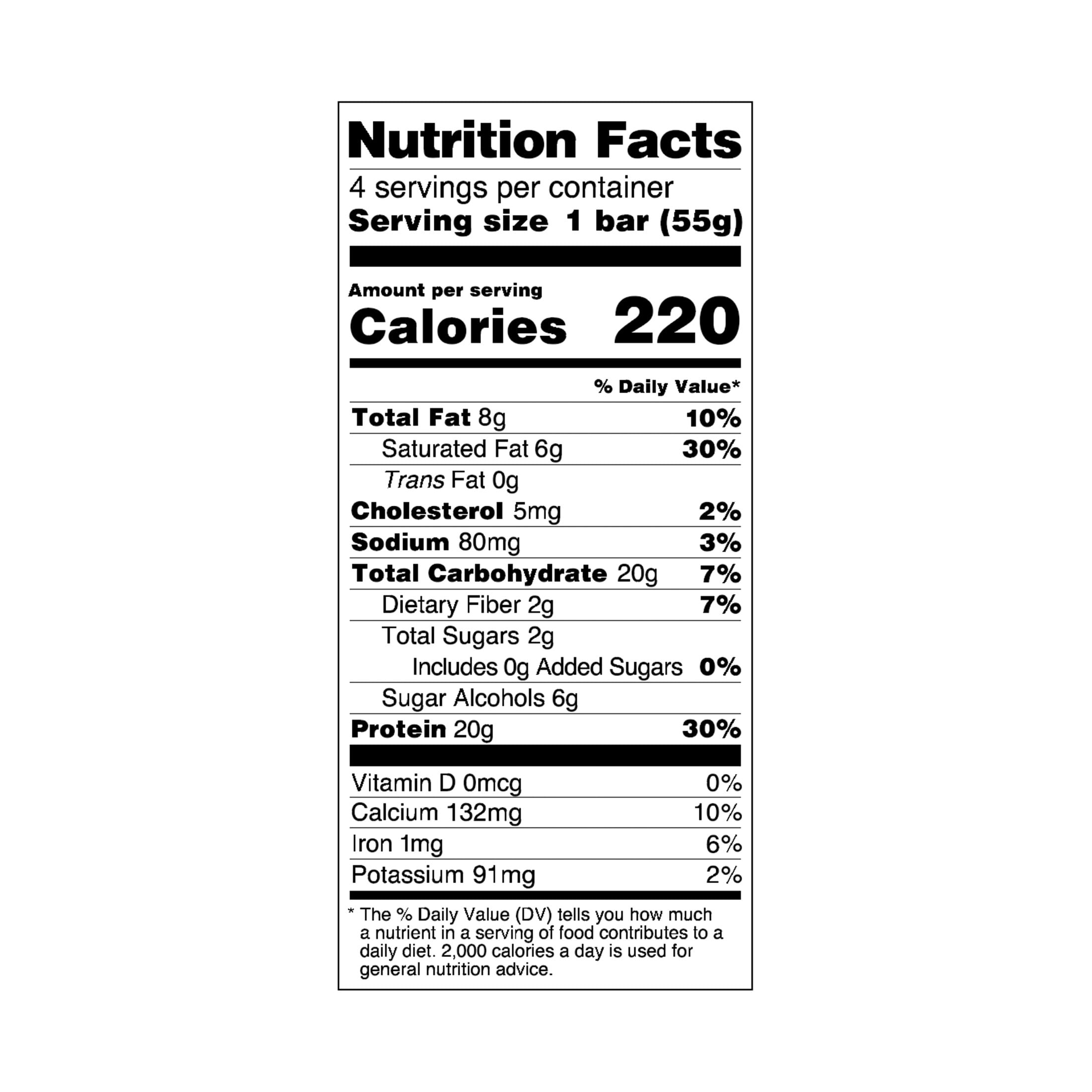 YMMY Cookie Dough High Protein Bar, Gluten-Free, 1.94 oz, 4 Pack