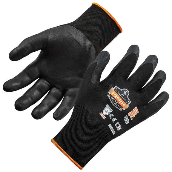 7001 L Black Abrasion Resistant Nitrile-Coated Gloves DSX
